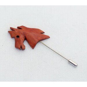 Vintage Wooden Horse Stick Pin - T13